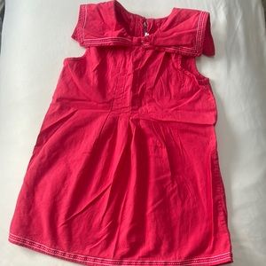 NWOT Gymboree red/pinkish summer dress with ribbon edgings and sailor collar